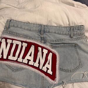 Indiana Denim Shorts with Red Patch